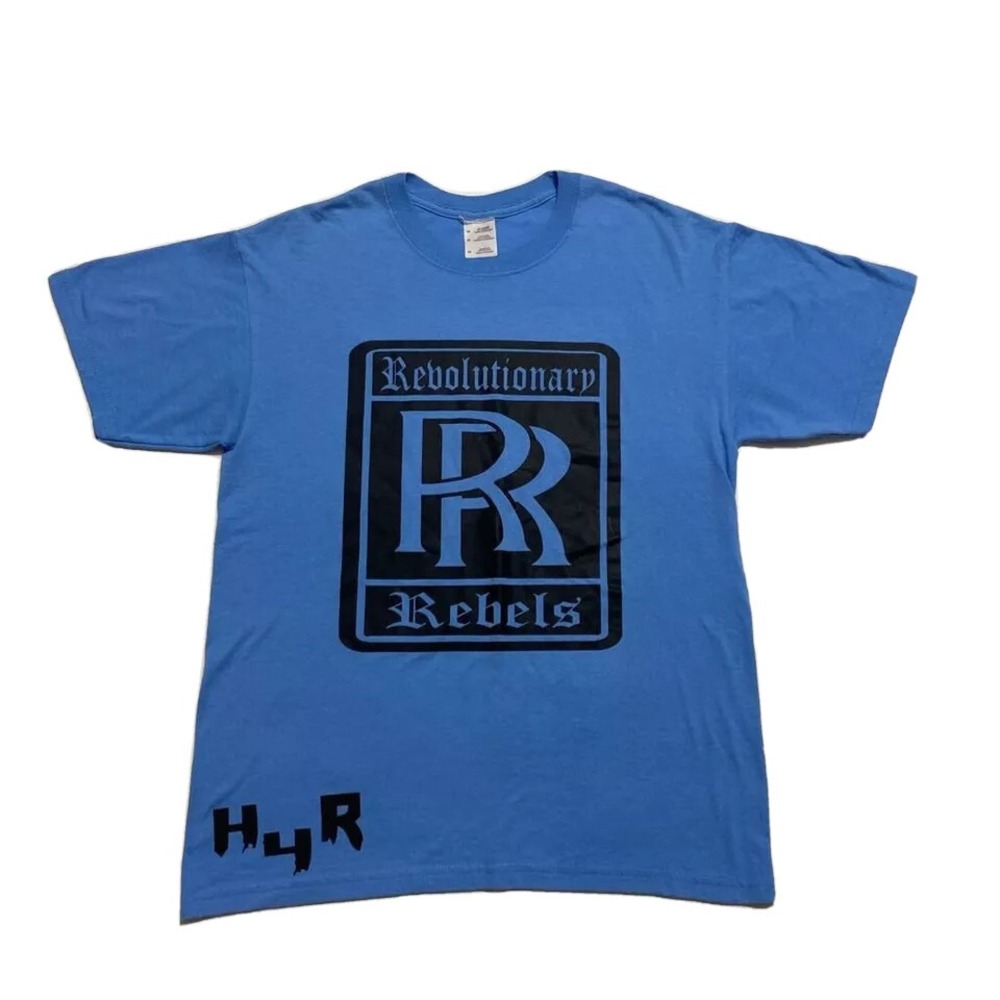 Rebolutionary Rebels RR H4R‎ Mens T Shirt M Graphic Blue Black Short Sleeve Tee